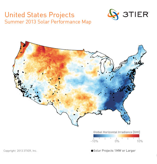 3TIERS' solar performance map. 
