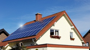 A solar-powered home. 