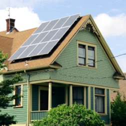 A solar-powered home.
