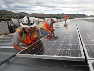 Installing solar on a rooftop
