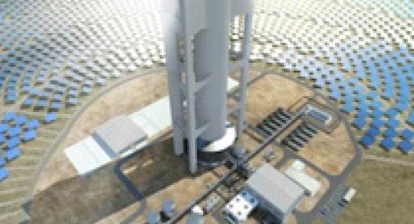 Abengoa's Khi solar tower in South Africa. Courtesy Abengoa.