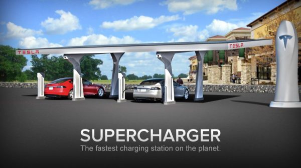 Tesla solar super charging station
